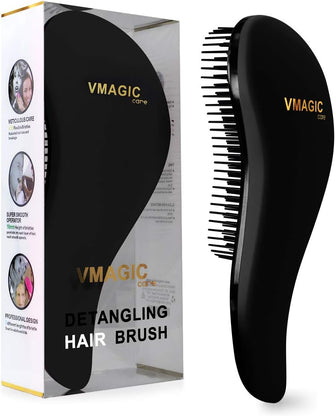 Detangling Brush - glide the Detangler Brush through Tangled hair - Best Brush/Comb for Women, Girls, Men & Boys - Use in Wet and Dry Hair (G-Black)