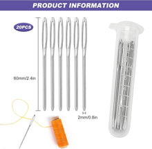 Large Eye Sewing Needles, 20 Pcs Large Eyed Blunt Ended Hand Sewing Needles Easy Thread Big Eye Yarn Wool Knitting Needle 2.3"