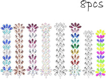 8 Sets Face Hair Gems Crystal Jewels Stickers Mermaid Rhinestone Glitter Tattoos Forehead Eyebrow Body Hair Decoration Gems for Girls Women Christmas Halloween Party