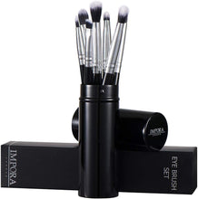 Eye Makeup Brush Set by Impora London. Includes - Eyeshadow Brushes, Blending Brush, Pencil Brush, Eyeliner Brush & more [7 Brushes + Metal Case]. Perfect for Travel