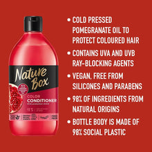 Nature Box Colour Protect Vegan Conditioner with !00 % Cold Pressed Pomegranate Oil, Free from Silicones and Parabens 385 ml
