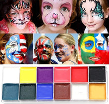 Face Paint Professional Oil Based Body Painting Palette Set 12 Flash Colour for Kids Gifts Adults Halloween Cosplay Decoration Art Makeup