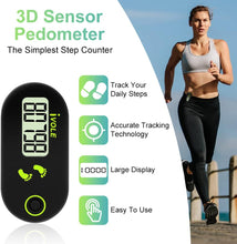 Flintronic Mini Pedometer 3D Walking Pedometer, Portable Sports Pedometer with Clip Lanyard, Track Steps in Real Time, Pedometer for Older Kids/Fitness Men/Women/Elders