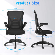 naspaluro Office Chair Ergonomic Desk with 90 Flip-up Armrest Lumbar Support, Height Adjustable Chair, Executive Swivel Computer Padded Seat Cushion for Home/Office