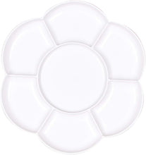 Baker Ross AF994 Flower Paint Plastic Palettes with 7 Wells for Painting and Children's Arts and Crafts Projects (Pack of 3), White, 17cm