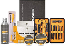 Groomarang 20pc Male Grooming Kit  All in One Mens Gift Set  Includes Beard Shaping Comb, Manicure Kit, Shaving Cream Gift For Him & More!