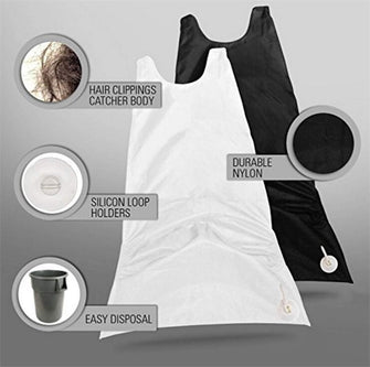 Lambrio Beard Apron Men's Beard Trimming Bib Perfect Beard Grooming Gift No Mess Apron Men's Beard Trimming Accessory (White)