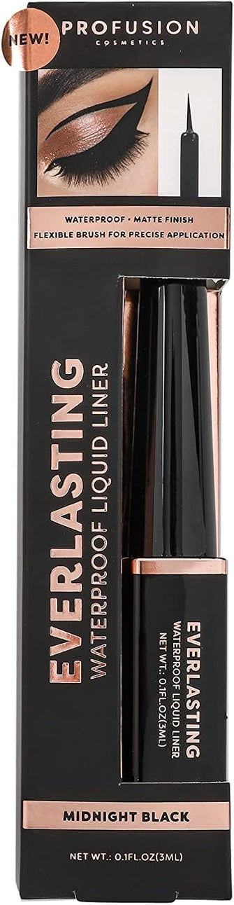 Profusion Cosmetics Everlasting Waterproof Liquid Eyeliner, Black, One size