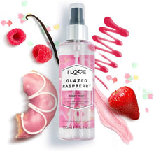 I Love Glazed Raspberry Scented Body Mist, Formulated With Natural Fruit Extracts Which Offer a Burst of Fragrance, FastDrying Refreshment Throughout the Day, VeganFriendly 150ml