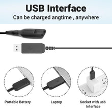 12V USB Charger Cable Power Cord for Braun Series 1,3,5,7,9 Electric Razor Shaver 3020S,3080S,760CC,790CC,340s,190s,5190cc,5210,9095cc