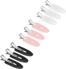 JeoPoom Hairpin[9 Pcs], No Bend Hair Clips, No Crease Hair Clips Pin Curl Clips, Makeup Seamless Hair Clip Clamps for Girl Woman Makeup Bangs Hair Styling(Pink, White, Black)