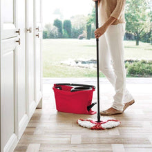 (4Pack) SUPERFA Mop Heads Compatible with Vileda 2-in-1 Turbo Mop Replacement Head, Microfibre, Red, White