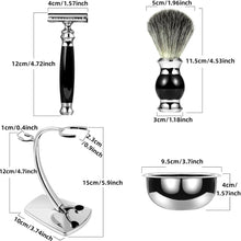 GRUTTI Shaving Set, Deluxe Chrome Razor and Brush Stand with Soap Bowl and Badger Hair Shaving Brush and Safety Razor (Double Edge) (Badger Hair Version)