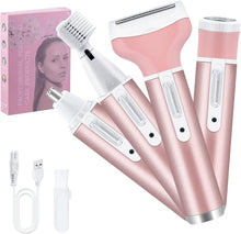 Mcbazel Cordless Electric Lady Shaver, Facial Epilators for Woman, 4 in 1 USB Rechargeable Hair Remover for Face & Body Hair Removal,Eyebrow Trimmer,Armpit, Bikini and Leg - Pink