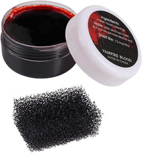 Halloween Coagulated Fake Blood Gel with Stipple Sponge,Make SFX Specail Effects For Halloween Festival & Party,1.1Oz(30g)