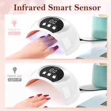 Kisspet UV Nail Lamp, 54W UV Lamps for Gel Nails with 3 Timer, Auto Sensor, LCD Screen, USB Plug, Led Nail Lamp Nail Dryer, Nail Lamp, Gel Nail Lamp, Portable Nail UV Lamp, White, 813 cm-White