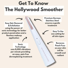 Hollywood Smoother Innovative Sonic Dermaplaning Device - Painlessly Removes Unwanted Hair, Peach Fuzz, Dead Skin Cells and Built Up Debris - Rose Gold