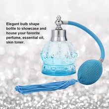 Glass Perfume Bottle Refillable Empty Spray Bottle Vintage Style Perfume Bottle with Tassel 80ml Blue