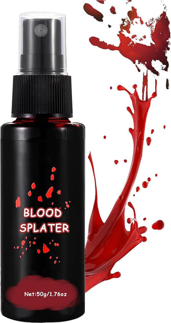 Fake Blood Makeup Spray - Halloween Realistic Fake Blood - Washable Easy Dry Flow Fake Blood for Eyes Drips Nose Bleeds - Blood Splatter for Zombie Monster Vampire Clown Costume Cosplay Makeup