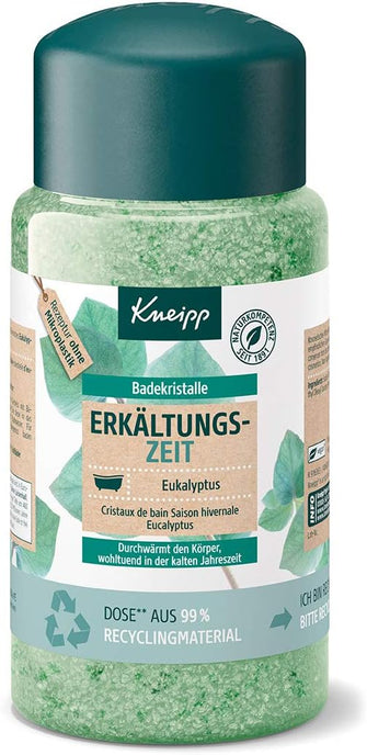 Kneipp Bath Crystals Cold Time  Bath Salt Storage Pack  with Natural Deep Saline Saline Saline from Luisenhall & Natural Essential Oils from Eucalyptus & Mint  Aromatic Effect  600 g