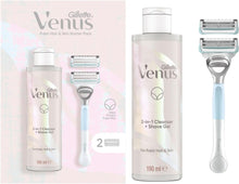 Gillette Venus Women's Razor + 2 Blade Refills + 2in1 Shave Gel and Cleanser 190ml Bundle, Specifically Designed for Pubic Hair & Skin with A PH Balance