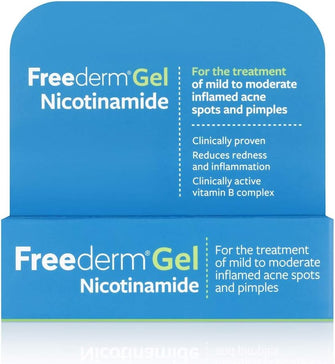 Freederm Gel for Mild to Moderate Acne with Nicotinamide, Clinically Proven, Reduces Spot Size, Redness and Inflammation, 10g Tube