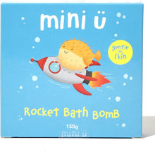 Mini U Rocket Bath Bomb, Bath Fizzer with Shea Butter to Moisturise, Vegan & Cruelty Free, White, Red & Yellow Flame Tail (1)