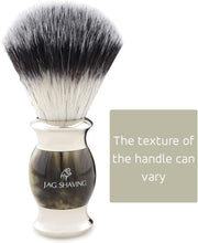 Jag Shaving Shaving Brush - Synthetic Silvertip Shaving Brush - Jag's Lee Range - Elegant Design - Perfect Shaving Brush - for Your Shaving Razor - Green Horn Imitation