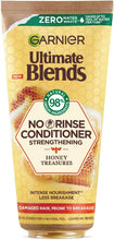 Garnier Ultimate Blends Honey Treasures, Nourishing No-Rinse Conditioner, For Damaged & Fragile Hair, 98% Natural Origin Ingredients, 200ml