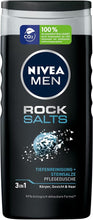 NIVEA MEN Rock Salts Shower Gel (250 ml), Shower Gel with Natural Rock Salts, Effective Shower Gel for a Cleaned, Refreshed Skin Feeling