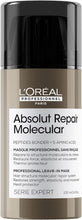 LOreal Professionnel, Absolut Repair Molecular Leave-In-Mask, Creamy Texture, Repairs Damage & Restores Strength, Heat Protectant For Hair, For All Damaged Hair Types, SERIE EXPERT, 100ml