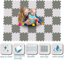20Pc 10mm Thicknes Grey White Kids Playmat Floor Matting Foam Garden Fitness Nursery Mat