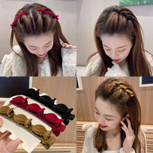 3 Pcs Double Layer Bangs Hairstyle Hair clip, Braided Hairpin with Clips Attached, Twist Plait Hollow Woven Hairband, Styling Accessories for Women Girls (Style 1)