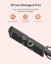 Hot Comb Electric by Terviiix, Hot Comb for Wigs, Afro Hair & Beard, Anti-Scald Straightening Comb with Keratin & Argan Oil Infused Teeth, Temperatures Adjustable, 60 Min Auto Shut Off