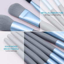 Makeup Brush Set,Mini Make Up Brushes for Foundation,Powder,Blush Eyeshadow,Eyelash and Concealer,8PCS makeup brushes set professional for Cosmetics With Makeup Bag in leatherblue-LiDCH