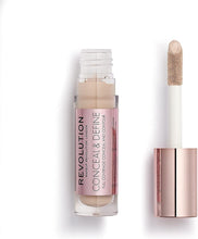 Makeup Revolution Conceal & Define Concealer, Lightweight, Longlasting, Full Coverage Face Makeup, C4, 4g