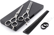 Haryali London Professional Hairdressing Barber Scissors Set Thinning Texturing Hairdresser Hair Cutting Shears with Adjustable Screw, Comb, Oil Bottle and Cloth Comes in Black Box