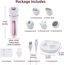 Mcbazel Cordless Epilators for Women, 5 in 1 USB Rechargeable Hair Remover,Electric Lady Shaver with Facial Cleansing/Massage Head/Callus Remover Fit for Face,Legs,Arms,Armpit,Bikini