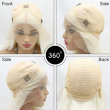 Long Hair Body Wave High Temperature Natural Hairline Free Part 60 White Blonde Color Synthetic Lace Front Wigs for Women Girls Replacement Wedding Wigs