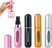 4 pcs Perfume Atomiser Refillable Spray Bottle Perfume Travel Bottle Empty Perfume Container Perfume oil lotion Dispenser makeup aftershave Portable for travel business 5ml (pink gold silver black)