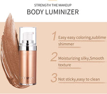 Mysense Body Contour Highlighter Makeup Set,Face Body Glow Illuminator,Waterproof Smooth Liquid Spray Bronzer Luminizer Shimmer Foundation Make Up (3 Bronze Gold)