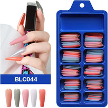 400 pieces of extra long pressed nails ballerina coffin fake nails solid color full coverage fake nails DIY nail salon girls artificial acrylic nails (multiple colors)