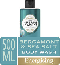 Imperial Leather Energising Shower Gel, Bergamot & Sea Salt, Signature Oil Blend, Creamy Lather, Gentle Skin Care, Bulk Buy, Pack of 4 x 500ml