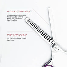 Prince Hairdressing Scissors, Thinning Scissors, 6.5" Stainless Steel Haircut Scissor with Fine Adjustment Screw, Hair Cutting Teeth Scissors, Barber Scissors