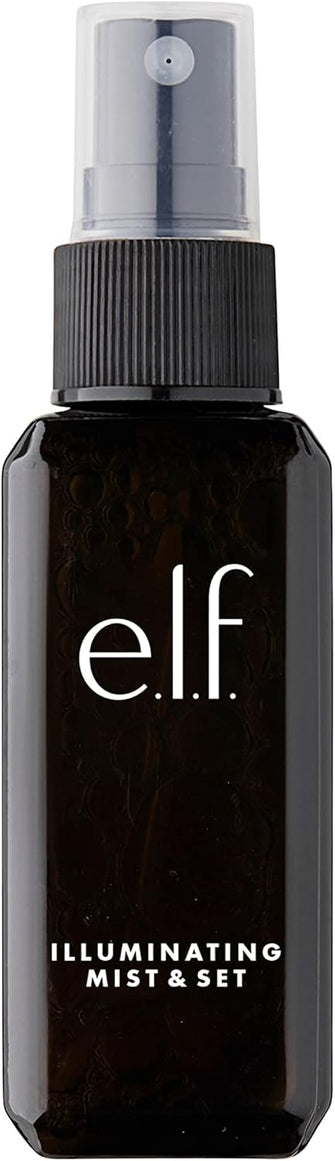 e.l.f. Illuminating Mist & Set Spray, Refreshing, hydrating, Sets Makeup and Achieves a Glowy Look, Infused with green tea, and vitamins A, B and C, Available in Small and Large Sizes 60ml, 120ml