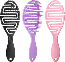 3 Pcs Detangle Hair Brush, Flexible Hair Brush Wet Styling Hairbrush Unique Spiral Hairbrush for Women Girls