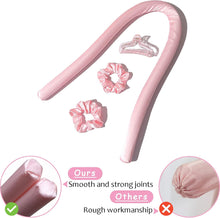 Heatless Curlers Headband, Silk Ribbon Curling Rod Lazy Natural Soft Wave Formers Sleeping Overnight Hair Wrap Kit No Heat Hair Styling Tools for Long Medium Hair (Pink)