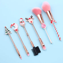 Lurrose 7pcs Christmas Makeup Brush Set Professional Cute Makeup Blush Concealer Eye Shadow Cosmetics Brushes for Woman Xmas Party Gift