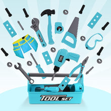LOYO Kids Tool Set - 30Pcs Pretend Play Tool Toys with Kids Tool Belt, Electric Toy Drill, Construction Builder Toy Tool Box Kit Kids Boys Toys Gifts Age 3 4 5 6