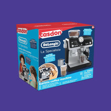 Casdon De'Longhi Toys. Barista Coffee Machine. Toy Kitchen Playset for Kids with Moving Parts, Realistic Sounds and Magic Coffee Reveal. For Children Aged 3+, Silver